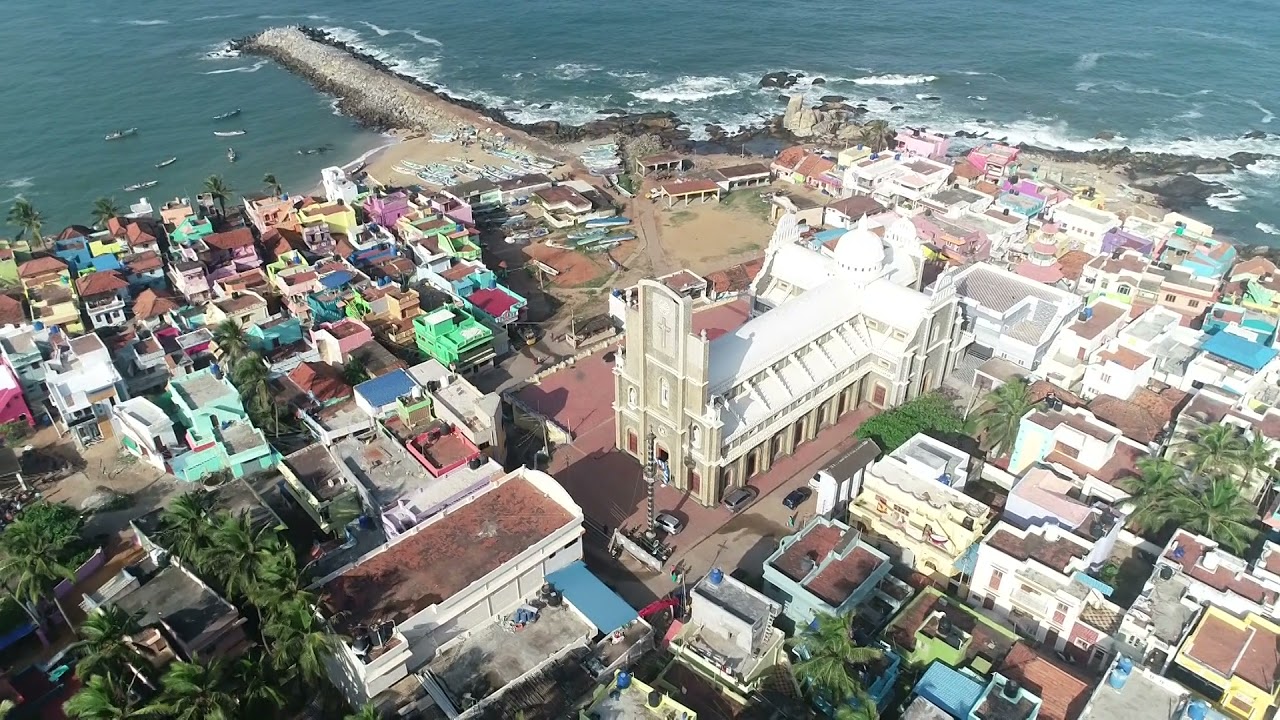 beach village church kadiyapattanam full viwe....(kk dist)