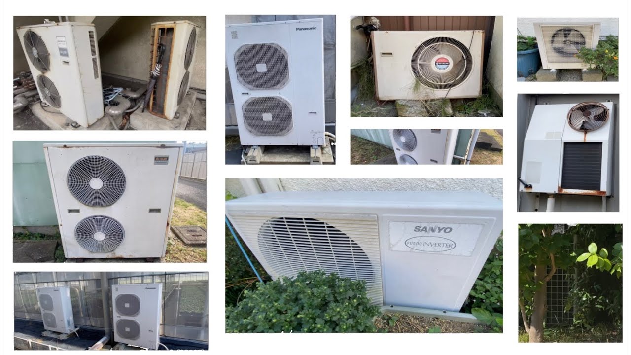 沢山の古い室外機　A lot of old outdoor unit