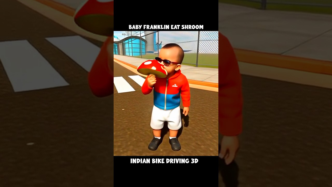 Baby Franklin Eat Shroom 🍄 | Indian Bike Driving 3d 💥 | #ibd3d #shorts #franklin