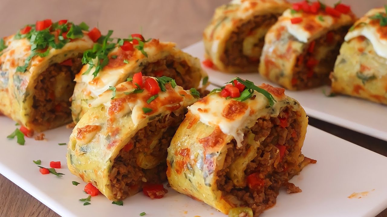 РЕЦЕПТ, КОТОРЫЙ УДИВЛЯЕТ ВСЕХ😱 Рецепт пирога с мясом без мяса/рулет Картофель с мясом