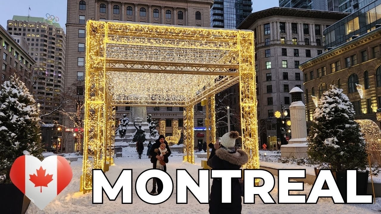 [4K] 🇨🇦 Snowy Streets of Montreal | Winter Walk Downtown | Quebec Canada ❄️⛄