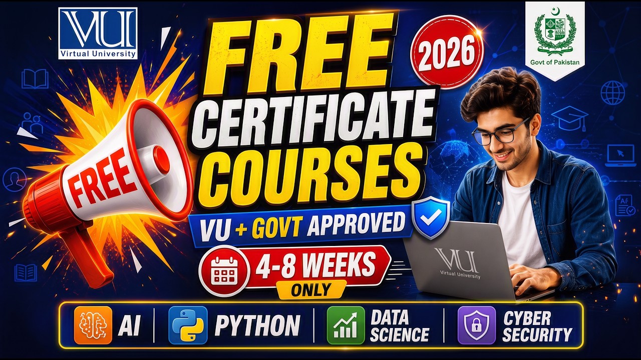 VU Free Certificate Courses 2026 | Free AI, Python, Data Science & Cyber Security Courses | VU