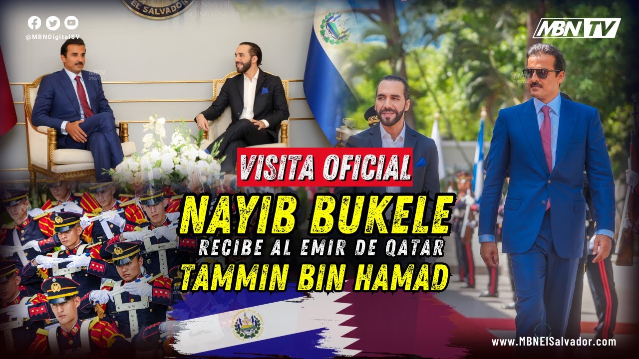 #ENVIVO Presidente Nayib Bukele Recibe al Emir de Qatar, Tamim Bin Hamad Al Thani