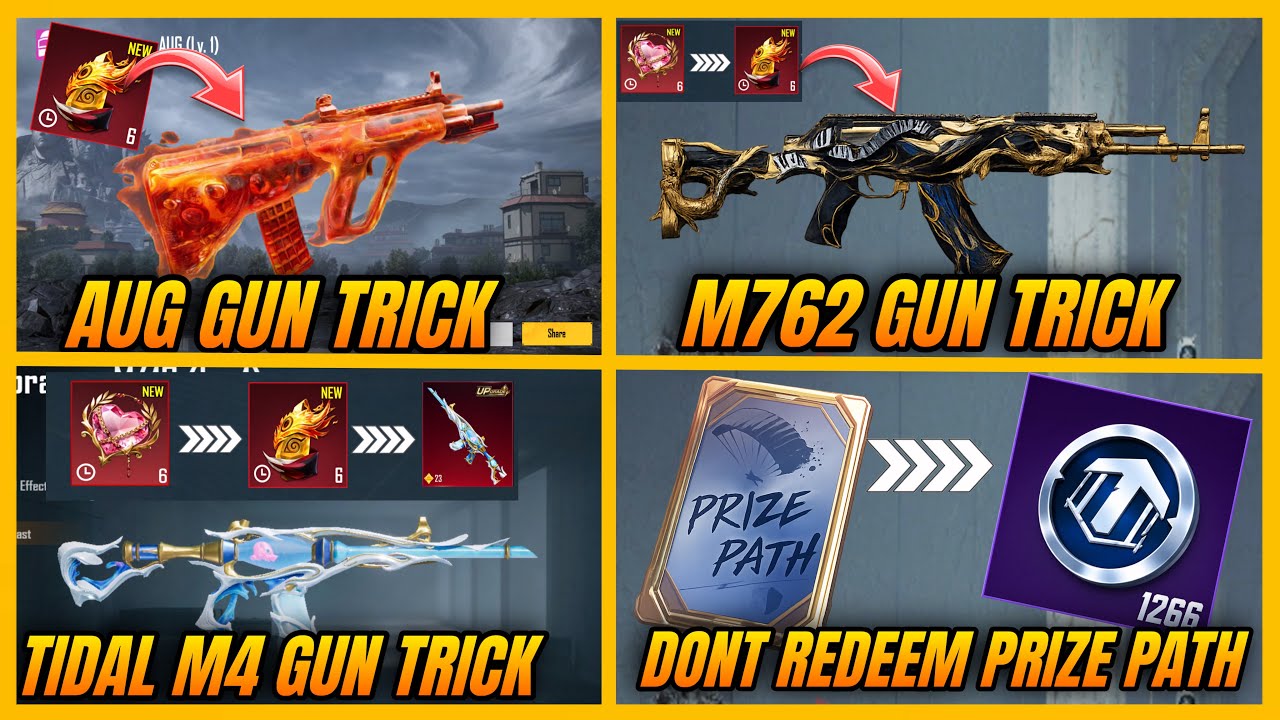 FINALLY 🔥 BEST TRICK FOR AUG GUN SKIN | TIDAL EMBRACE M416 GUN SKIN BEST TRICK | NEXT ULTIMATE TRICK