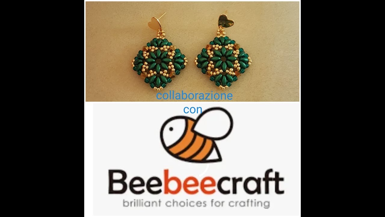 2# Tutorial in collaborazione con Beebee craft.  Orecchini Cuore d'oro con Superduo e bicono