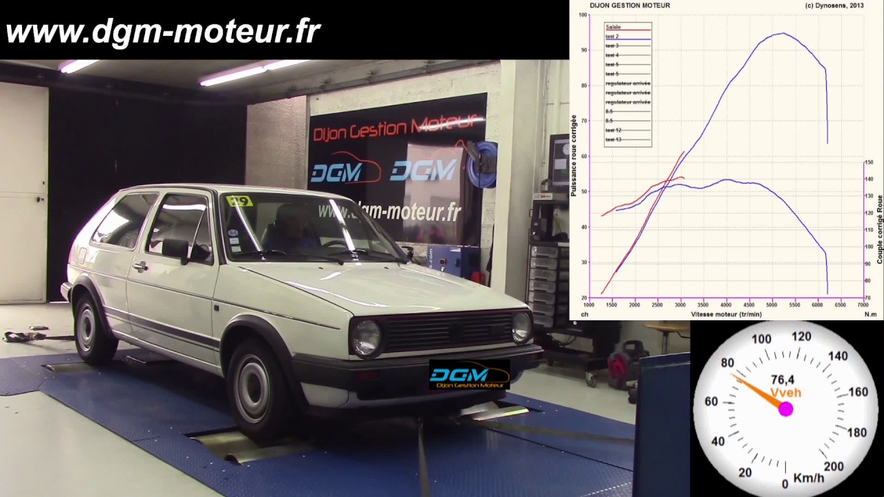 Réglage DGM VOLKSWAGEN Golf II GTI 1.8L 8s 112ch