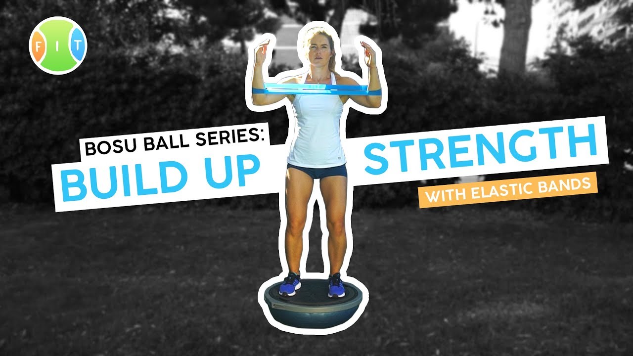 STRENGTH 💪🏻 exercises with ELASTIC bands on BOSU ball for 🎾 TENNIS players