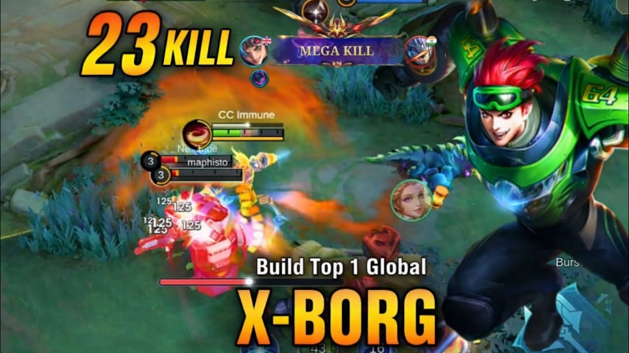 23 Kills with X-Borg in rank | Top 1 Global Build ~MLBB 
