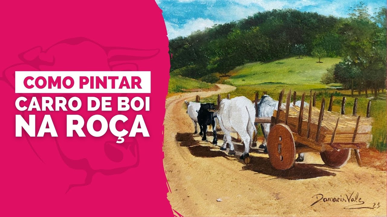 Como pintar paisagem Rural com Carro de Boi | AULA GRÁTIS | Pintura a Óleo