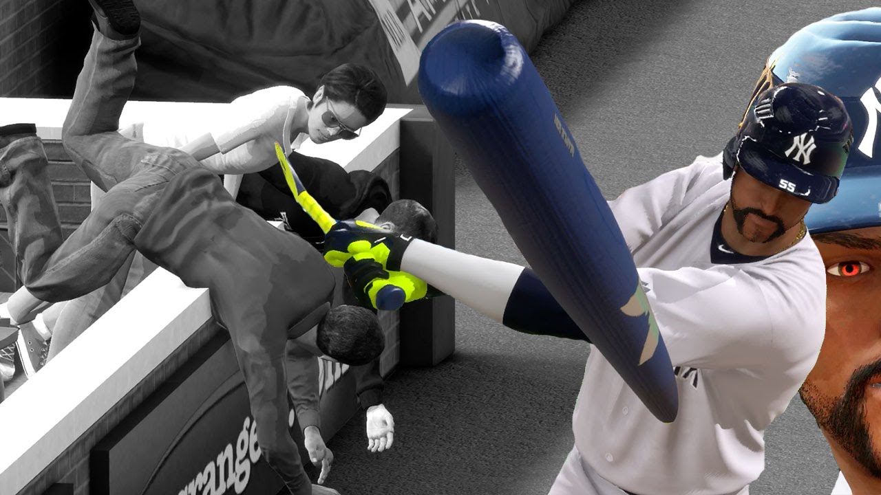 MLB 15 The Show Road to the Show PS4 Gameplay - BROKEN CORKED BAT?! Fans Almost Fall onto Field