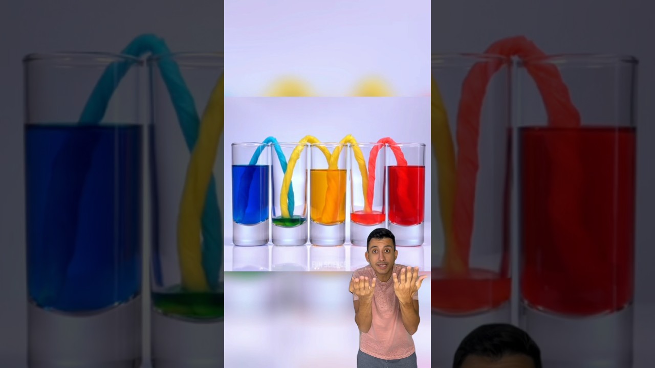 OS COPOS ENCHEM E MISTURAM AS CORES?  #experimento #experimentos