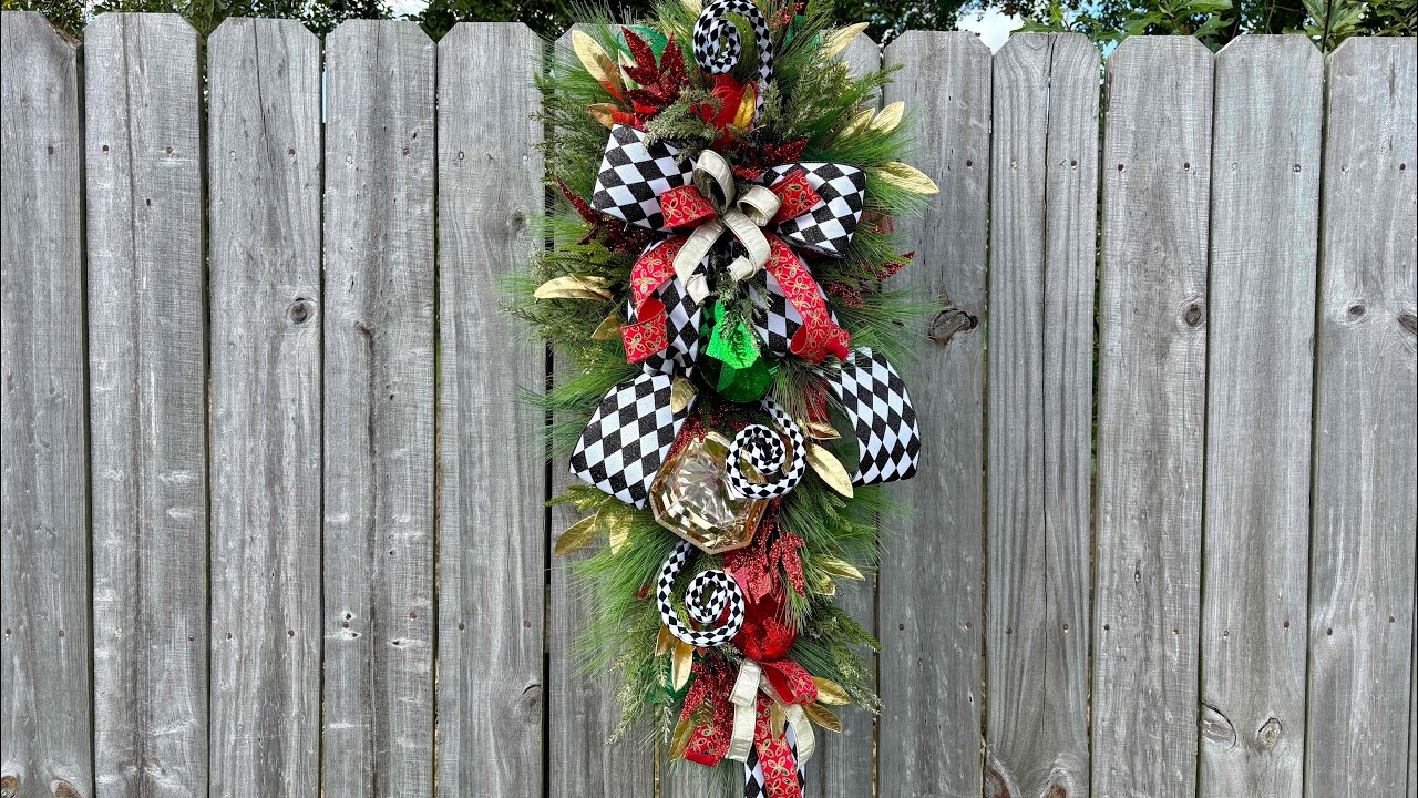 How to make a Christmas jewel swag wreath