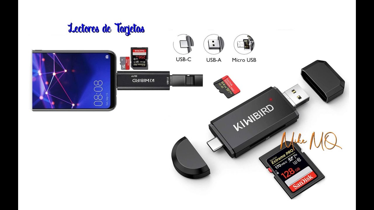 Lector tarjetas microSD. Comparando 2 modelos KiWiBiRD. Lectores movil y pc.