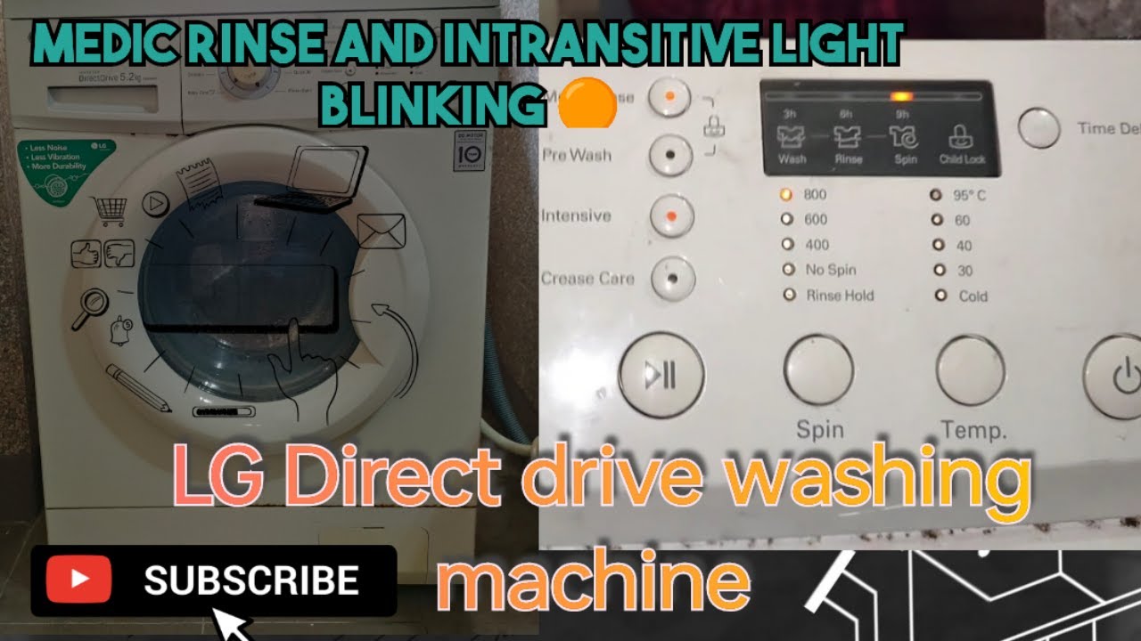 LG Direct drive Front load washing machine not working light blinking error