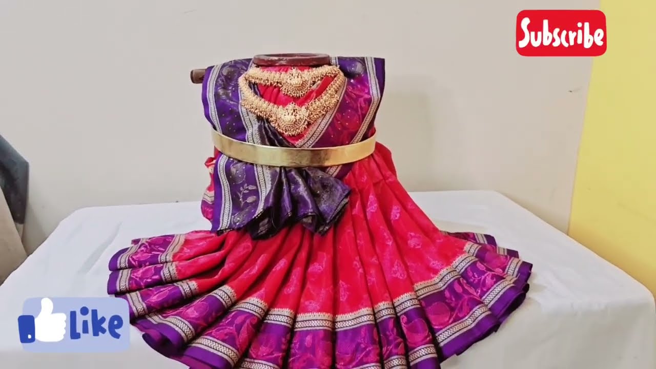 Quick and Easy Varamahalakshmi Saree Draping 🪷 How to Drape Saree for Varamahalakshmi#trending#diy 