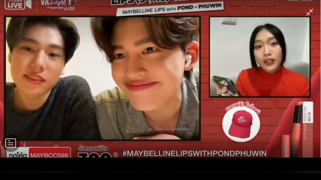 10 Oct 2021 Shopee Live: Maybelline Lips with Pond Phuwin #MaybellineLipswithPondPhuwin #phuwintang