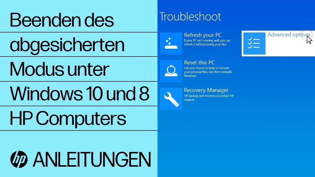 Beenden des abgesicherten Modus unter Windows 10 und 8 | HP Computers | HP Support