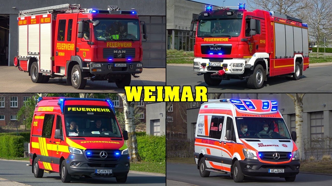 [ALARMIERUNG] - Berufsfeuerwehr WEIMAR | Einsatzfahrten zur Technischen Hilfe + Rettungsdienst!