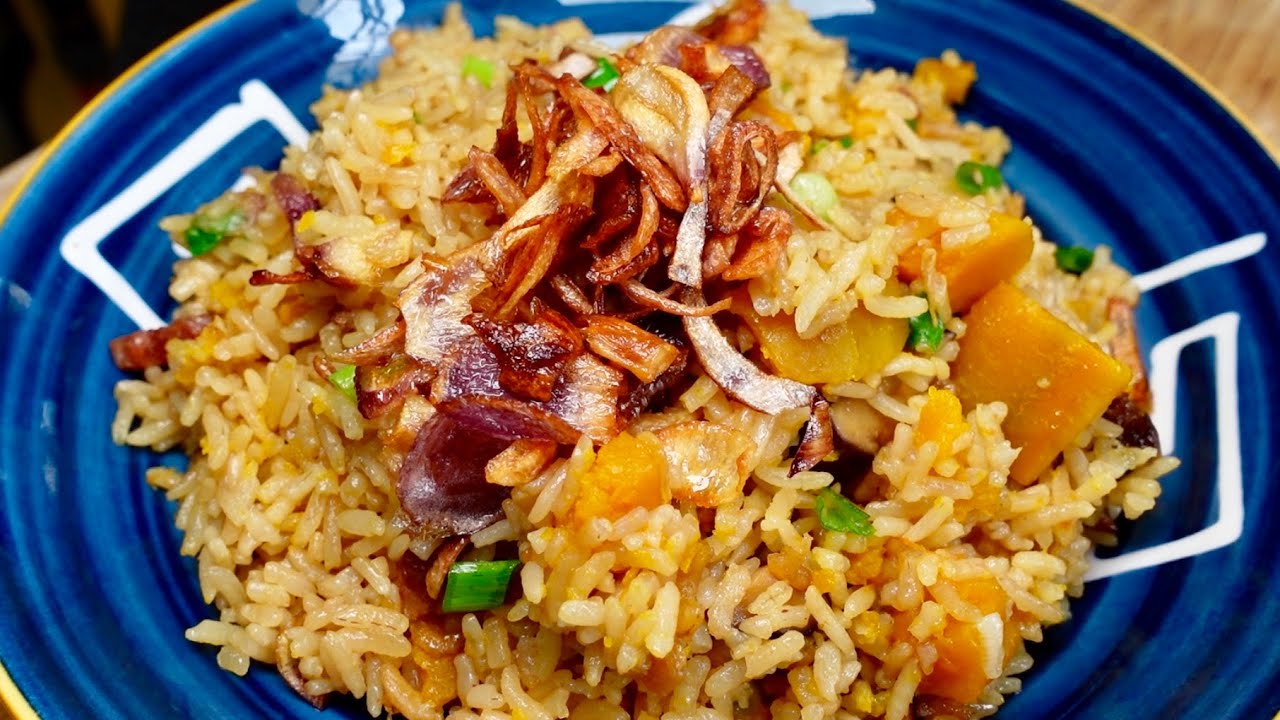 好吃又简单的南瓜饭😋香香甜甜的！营养丰富，口感香软🎃Delicious and simple pumpkin rice😋 fragrant and sweet! Rich in nutrition