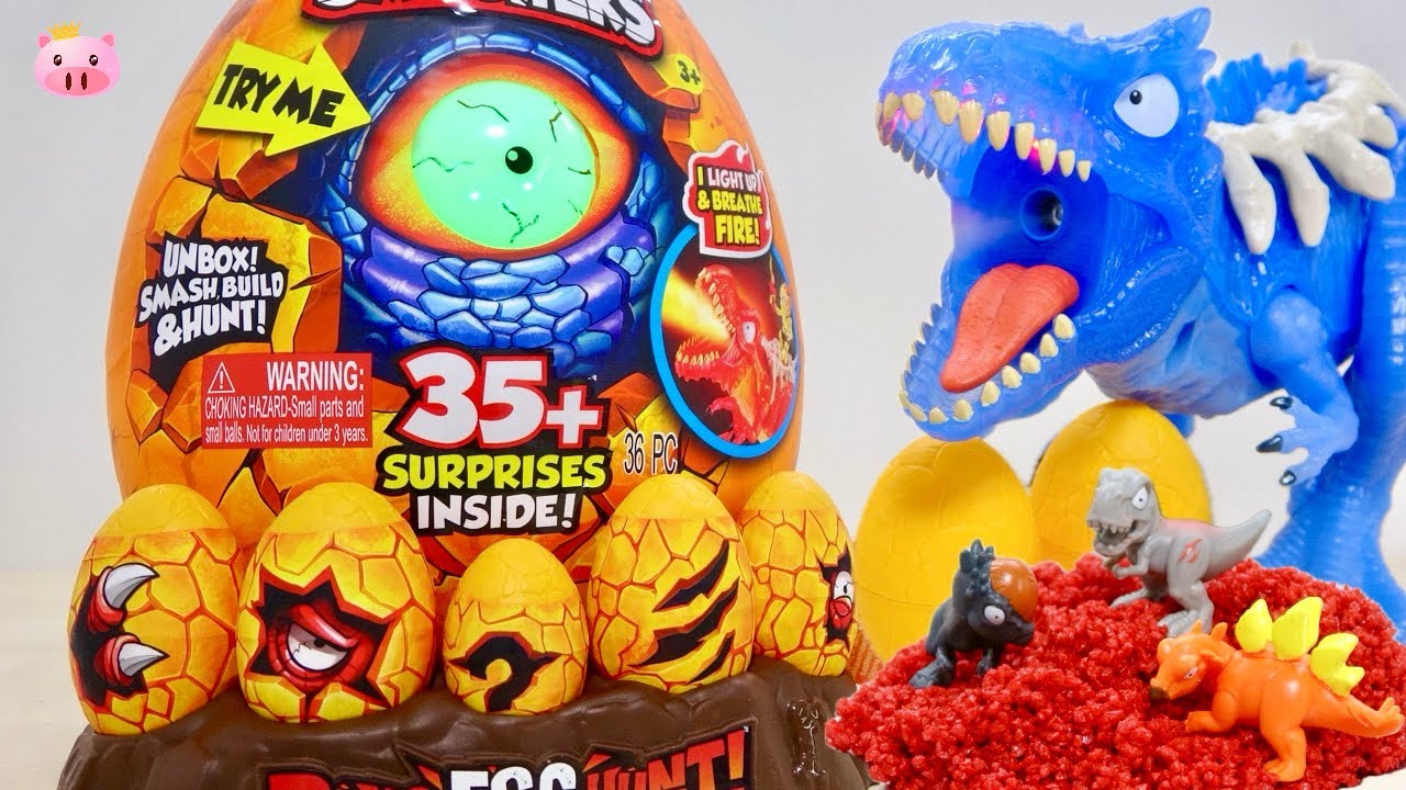 ギガノトサウルスを組み立てるSMASHERS：クリアボディの発光ギミックとハンターフィギュアの連動システムを解剖