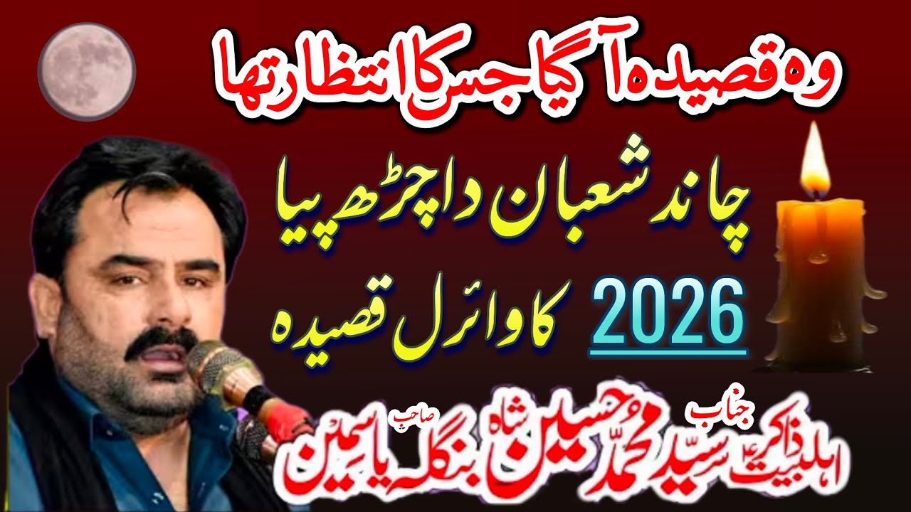 Chand Shaban Da Chadh piya Best Qasida Mahe Shaban Zakir Syed Muhammad Hussain Shah