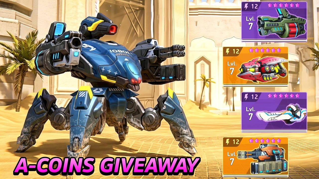 NEW Tailsting with Arc Torrent 12, Cryo Launcher 12, Pod Gun 12, Dreadshot 12 - Mech Arena