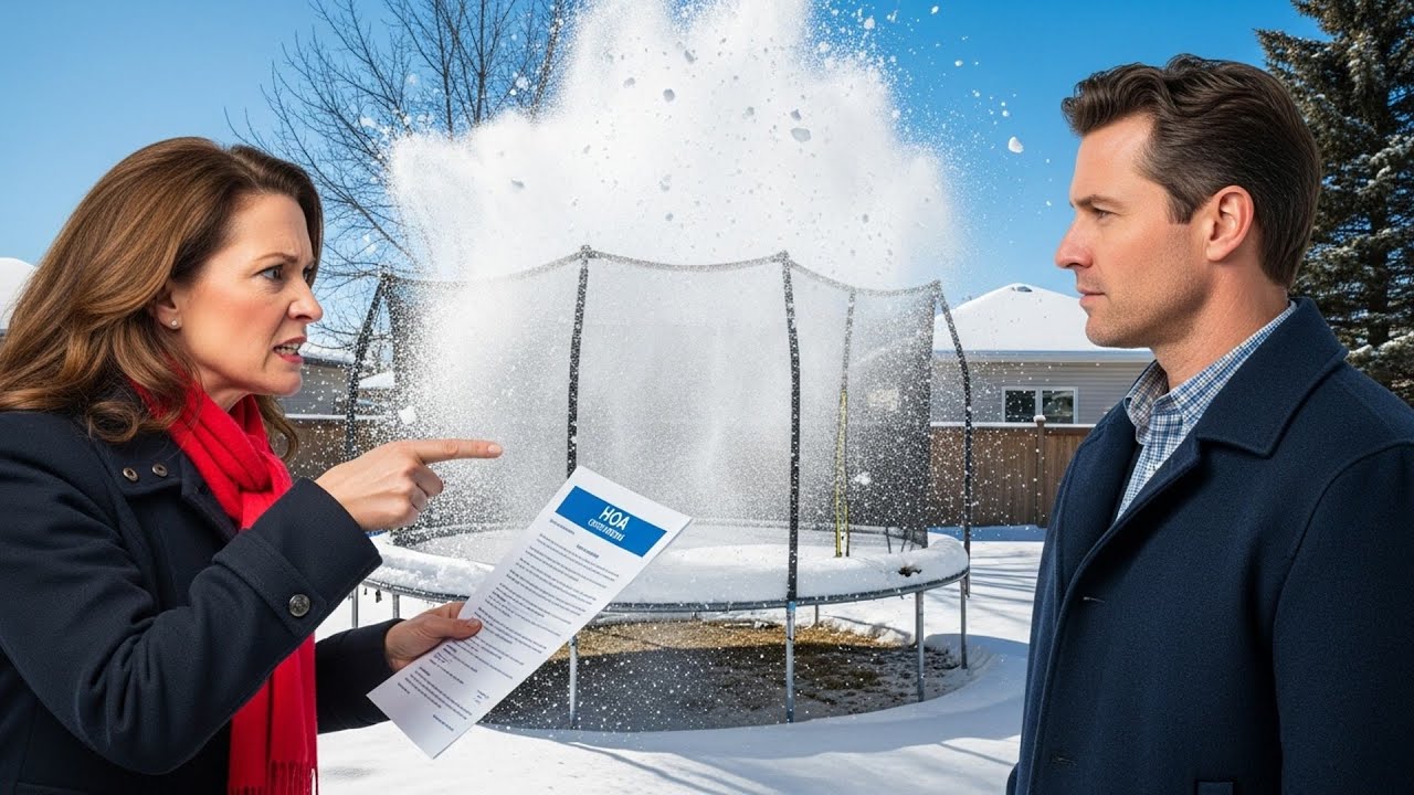 HOA Fined Me For Snow On My Trampoline, Kids Said It Made The Best Jumping Ever