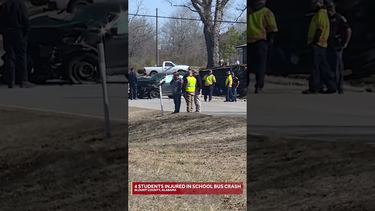 Blount County school bus overturns in Locust Fork; 4 students sent to hospital