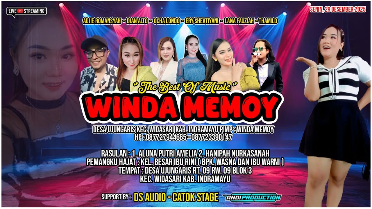 LIVE THE BEST OF MUSIC ''WINDA MEMOY'' DI DESA UJUNGARIS WIDASARI INDRAMAYU, SENIN 29 DESEMBER 2025