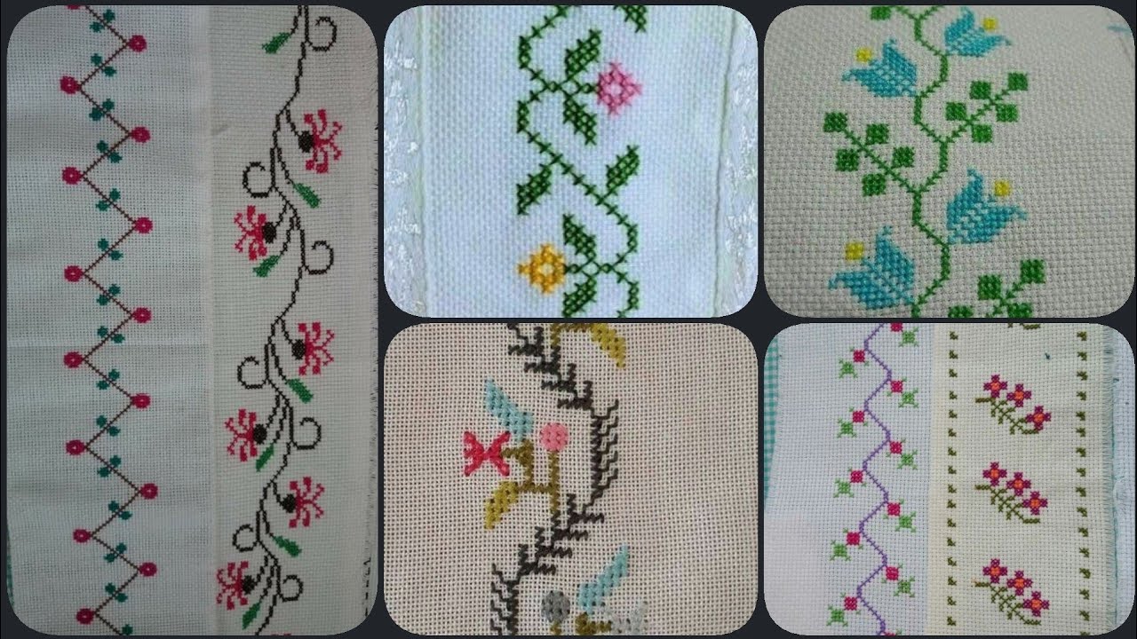 New and easy aasan border design for beginner/Border cross stitch embroidery design