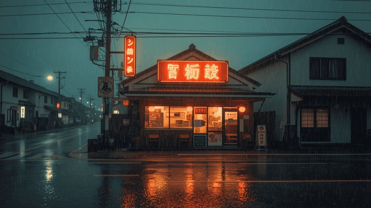 Rainy Closing Time Lofi | Cozy Caf&eacute; Night Ambience