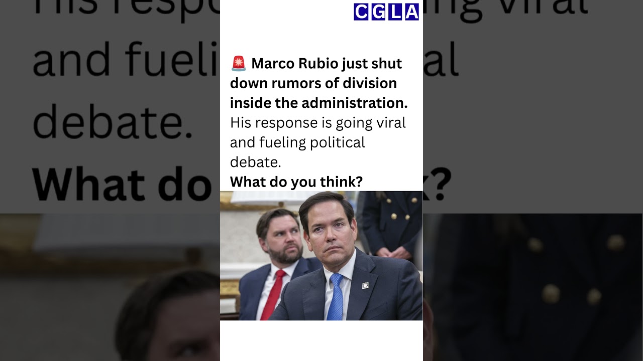 Marco Rubio Shuts Down Administration Rift Rumors 🇺🇸