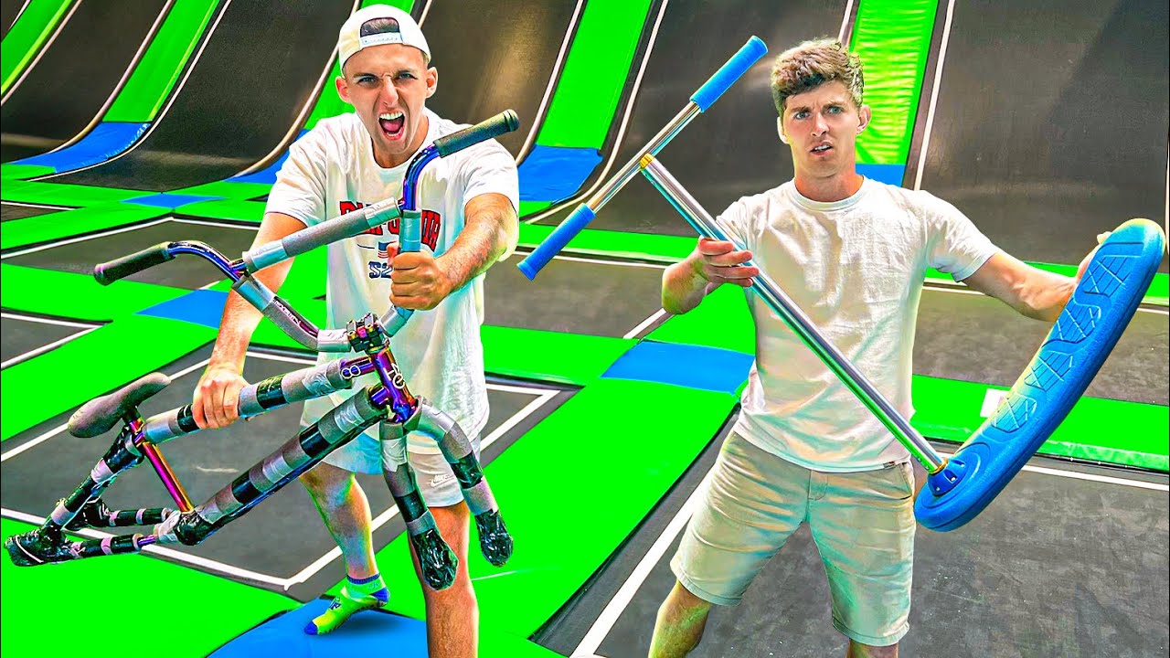 ON S'AFFRONTE AU TRAMPOLINE PARK (Trottinette VS BMX) Ft @philippecantenot