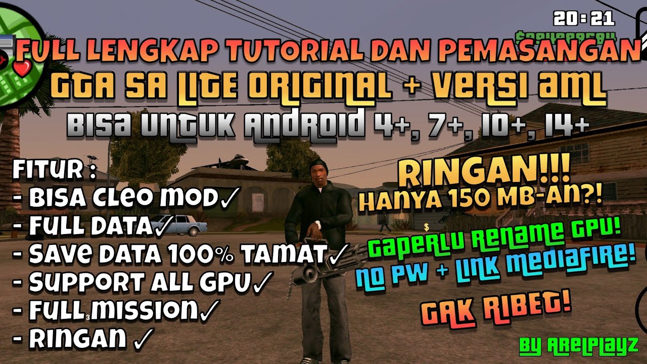 CARA PASANG GTA SA LITE ORIGINAL DAN VERSI AML ❗❗(WORK DI SEMUA GPU, GAK RIBET, BISA CLEO MOD!!)