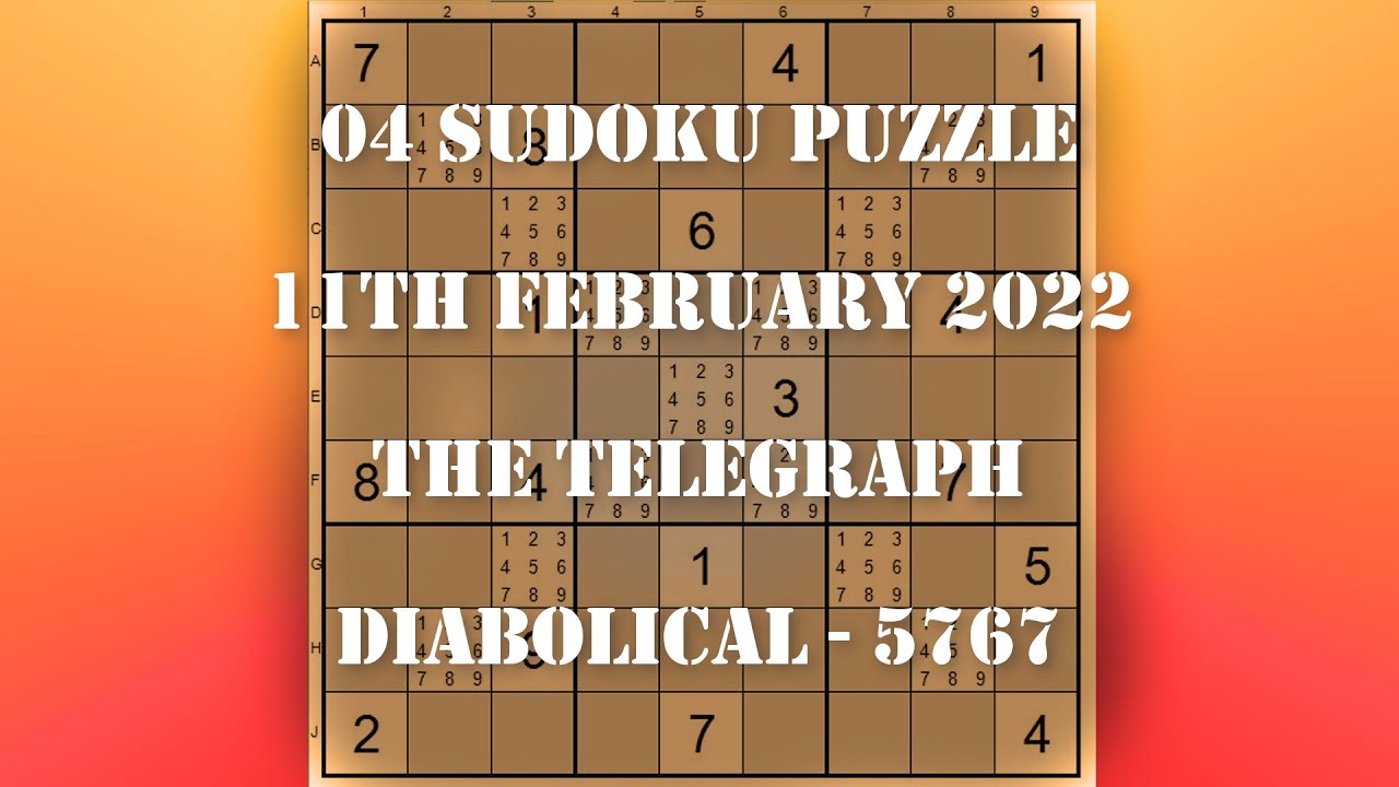 03 Sudoku Puzzle The Telegraph Diabolical 5767