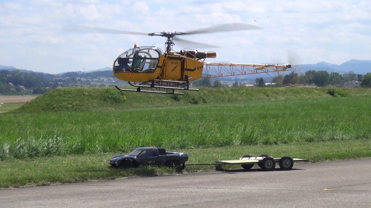 Can Landing a Giant LAMA 3 RC Scale Turbine Helicopter on a smale Trailer???