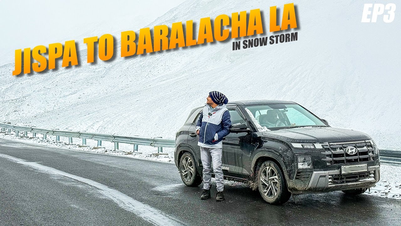 –14°C Jispa to Baralacha La Pass Snow Storm Drive | Mission Ladakh Ep3 | Extreme Himalayan Road Trip