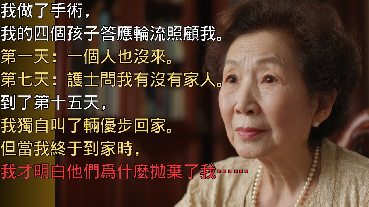 手術後孩子們把我一個人留在醫院……但我回家後，我做了……