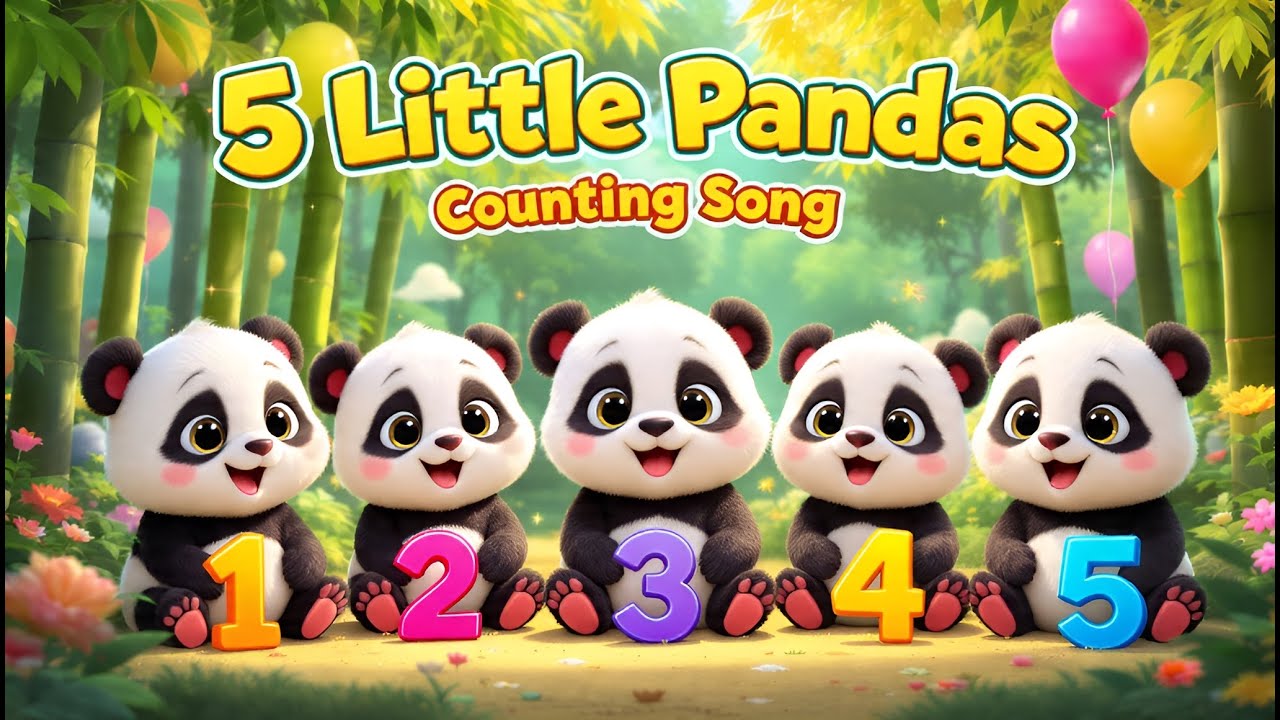 Five Little Pandas Jumping on Liliypads!