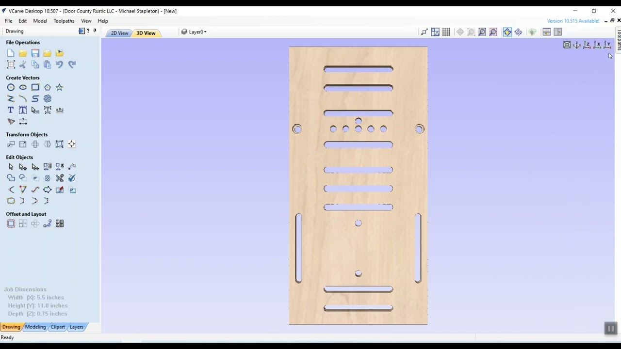 Importing SketchUp File to Vcarve for CNC MikroTenon Template