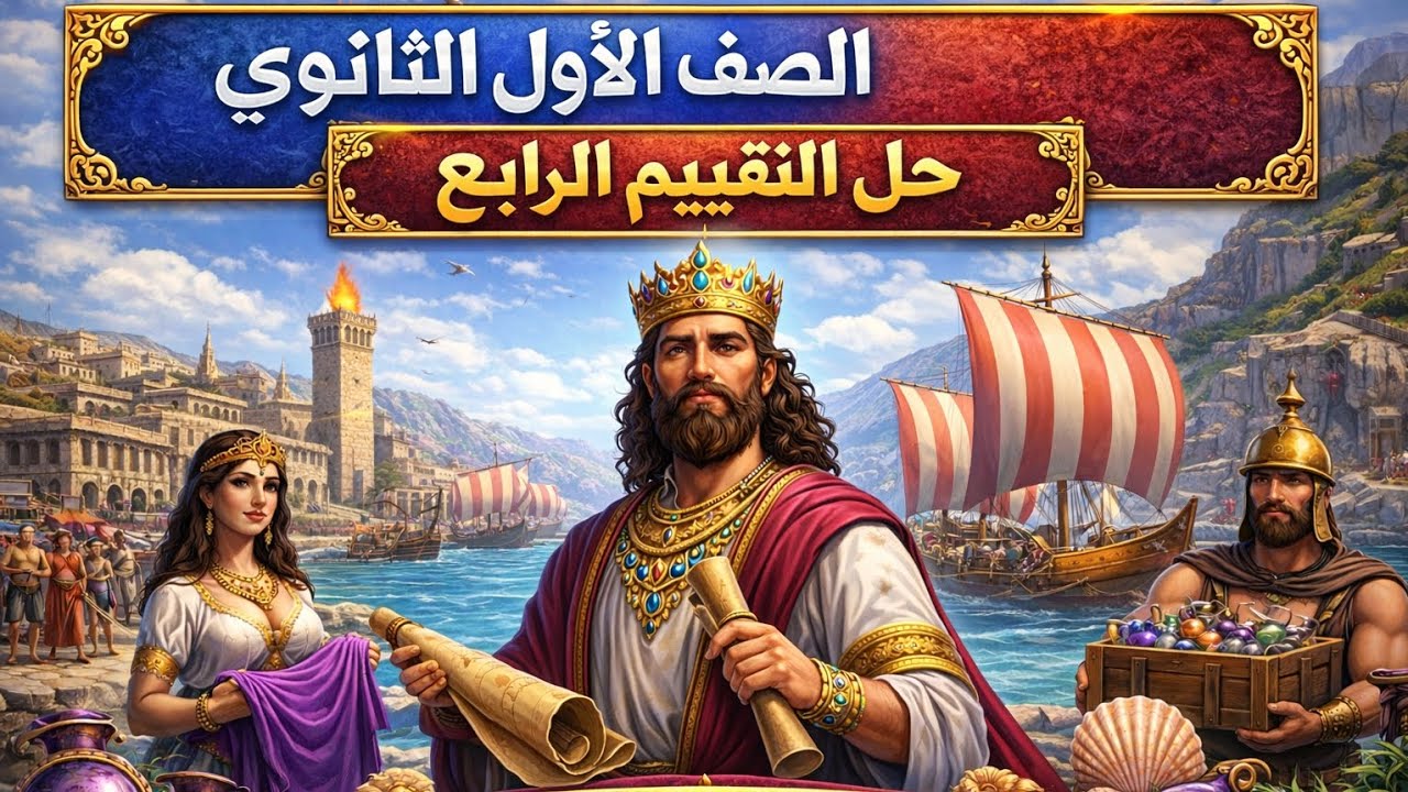حل التقييم الرابع /الصف الاول الثانوي /وزارة التربية والتعليم #ثانوية_عامة 