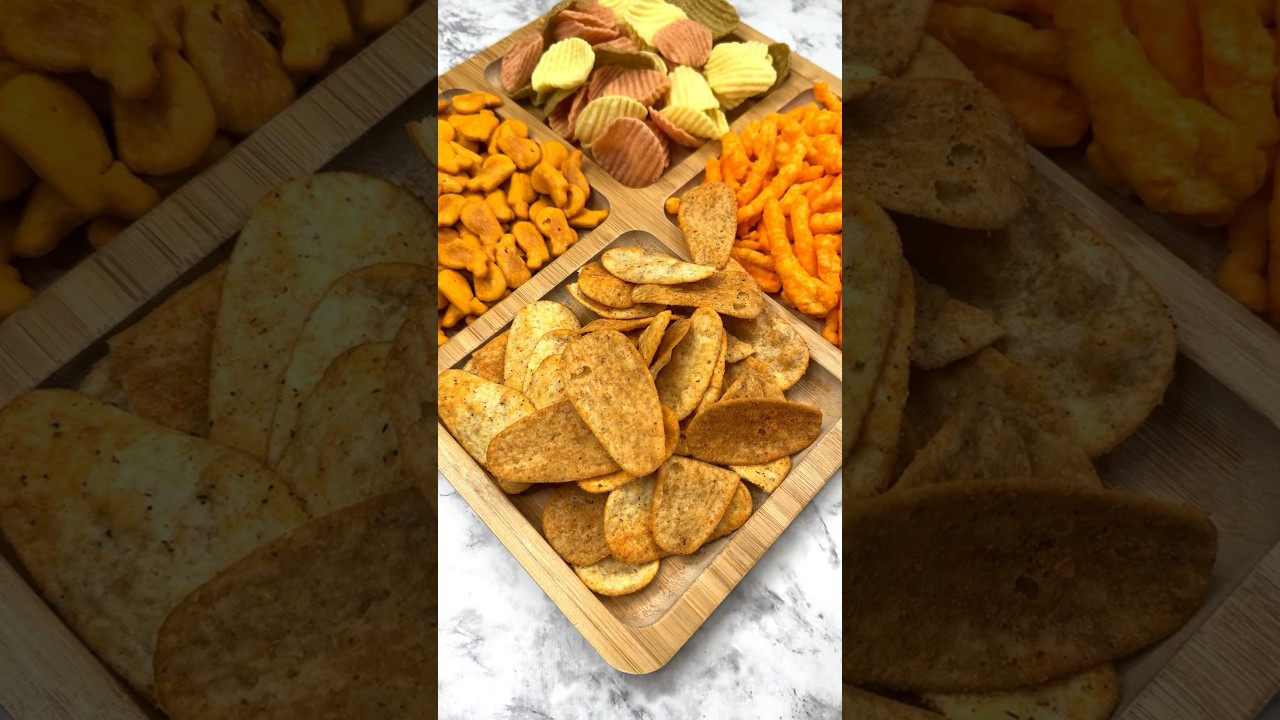 Filling platter with chips and snacks #asmr #satisfying