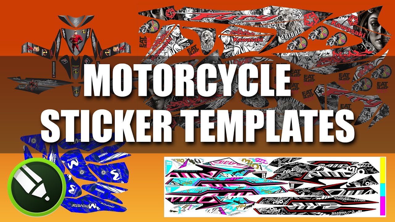 DOWNLOAD FREE | Motorcycle Sticker Templates | CorelDraw Files