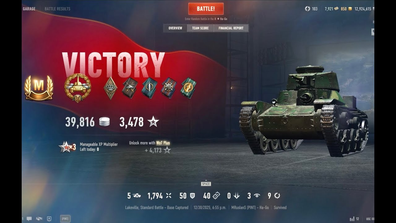Mastery Badge with the Tier II Ha-Go Tank in World of Tanks