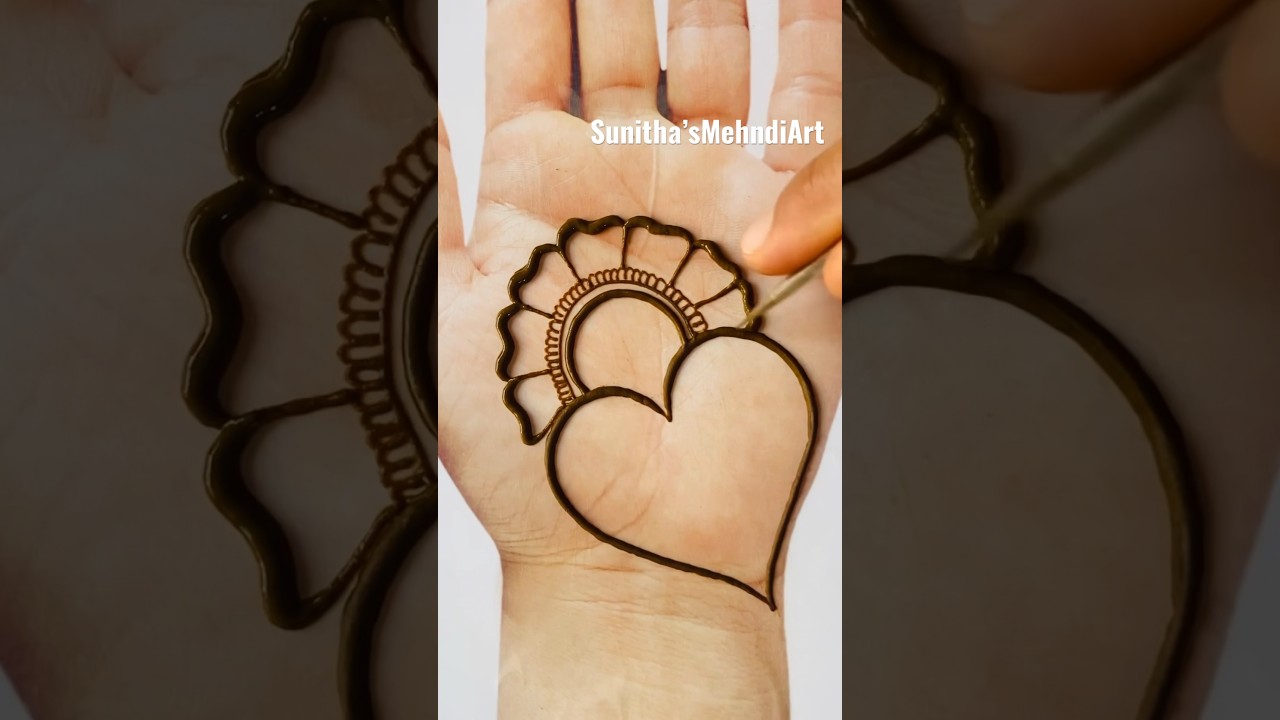 Beautiful Heart Shape Mehndi Design&hearts;️ #mehndi #viral #shorts #youtubeshorts #sunithasmehndiart