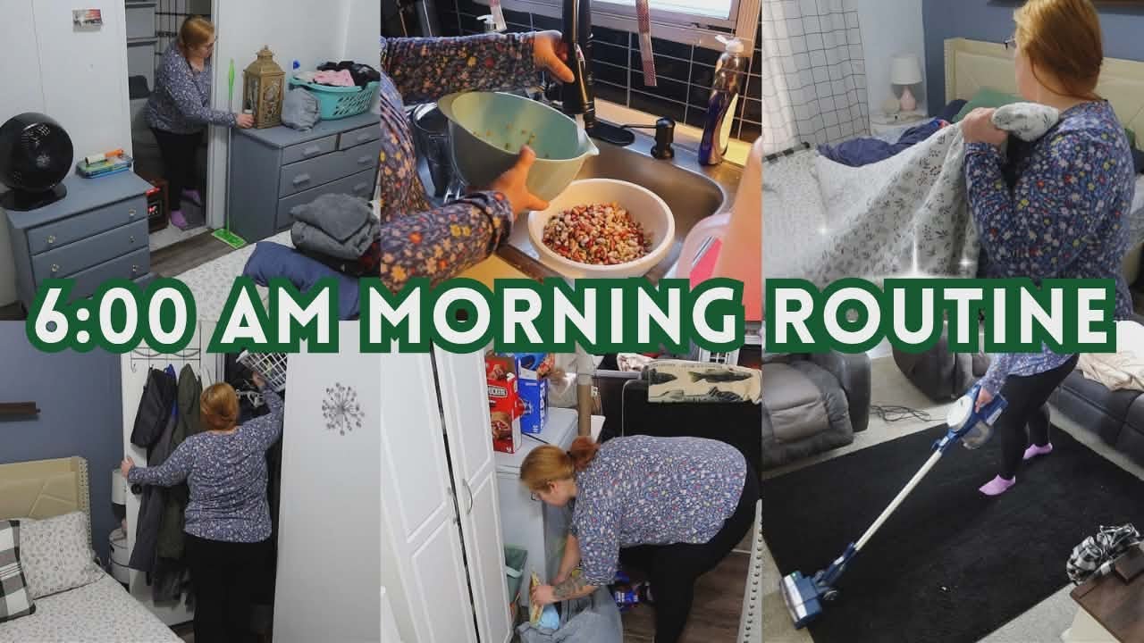 6 AM MORNING ROUTINE, CHOOSING HAPPY, SMALL HOME CLEAN AND COOK WITH ME