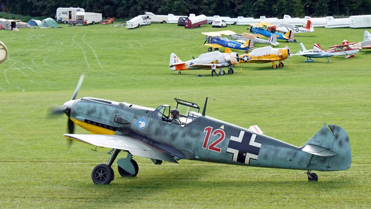 20.OTT25 Fliegertreffen Hahnweide: Messerschmitt Bf 109 E mit originalem DB Motor auf der Hahnweide