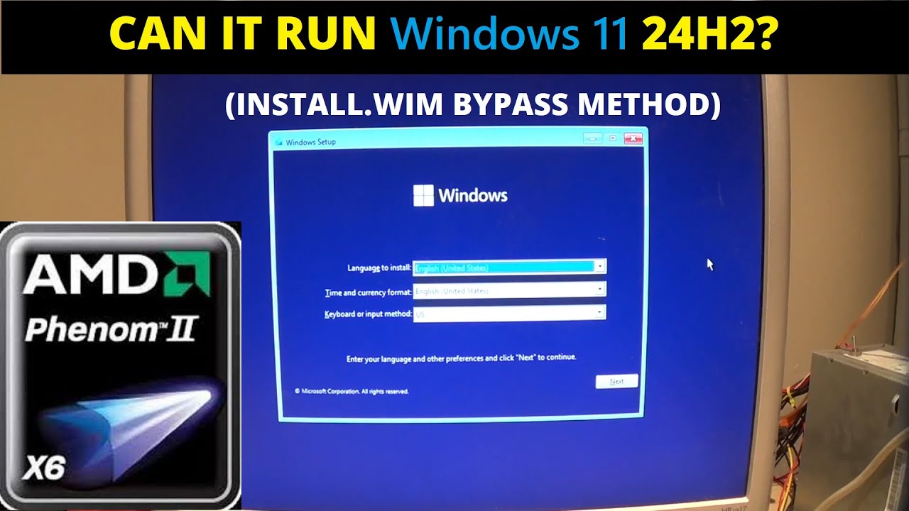 What happens when you drop install Windows 11 24H2 on system without SSE4.2 and POPCNT