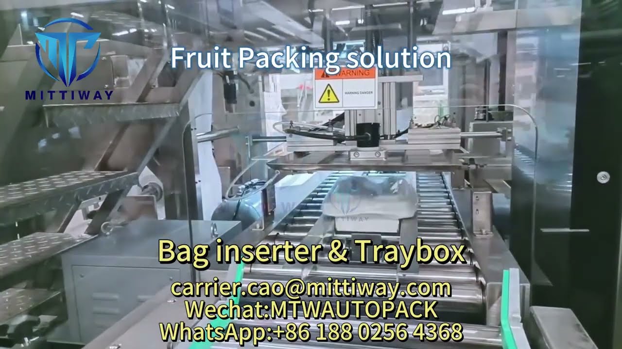 Fruit tray with inserted bags and automatic paper padding,bag inserter tray,fruit