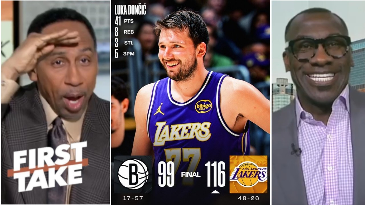 FIRST TAKE | Luka Doncic are going to NBA Finals! - Stephen A. tells Shannon after Lakers sink Nets